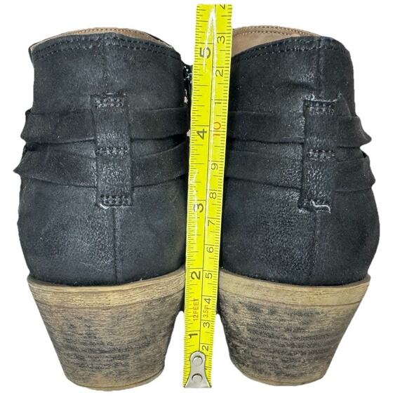 Black Ankle Boots Womens Sz 9 Strappy Lifestride Prairie Low Block Heel • EUC - Picture 3 of 8